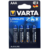Pile Alcaline VARTA longlife power LR03 AAA - Blister de 4