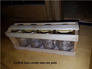 Coffret bois pour 4 pots de 125 gr TO48 droit standards