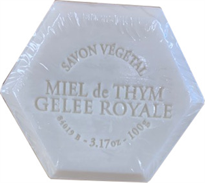 Savon hexagonal miel de thym /gelée royal parfum monoï 100 gr
