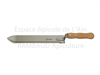 Couteau JERO 28 cm inox courbé, dentelé 1 coté, manche bois