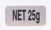 Etiquette mention de poids "NET 25g",les 4000