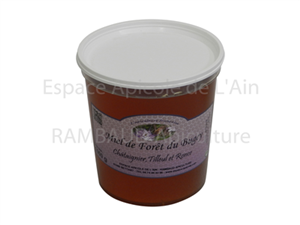 Miel de Forêt du Bugey (Châtaignier, Tilleul et Ronce) - pot plastique de 1 kg