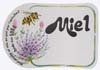 Etiquette adhésive "fleurs et abeille" neutre  90x60, le cent