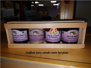 Coffret bois pour 4 pots de 250 gr T063