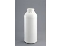 Flacon plastique cylindrique 1 Litre "Phyto" blanc + Bouchon blanc inviolable