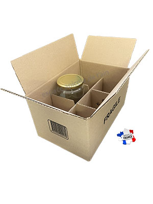 Carton pour 6 pots verre 750 ml TO82