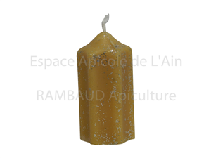 Bougie en cire d'abeille Hexagone H 12 cm Diam 6 cm 170 g