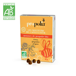 Gommes de Propolis  BIO Citron & Gingembre, sirop d'Agave  45g