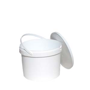 Seau plastique blanc 10 Kg + couvercle