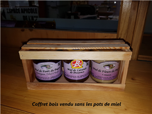 Coffret bois 3 pots de 250 gr fabrication Française (206x69x89)