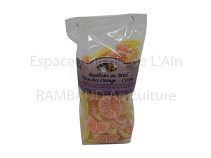 Bonbons au miel tranches orange/citron - sachet de 250 gr