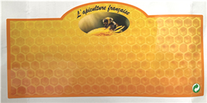 Etiquette personnalisable Alvéoles Jaune Apiculture  120 x 50- Les 1250