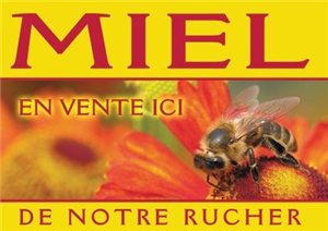 Panneau PVC  "Abeille-Fleur rouge" 42 x 29.5 cm