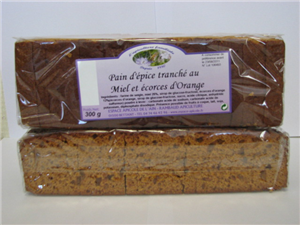 Pain d'épice tranché au Miel et écorces d'orange - 300 gr