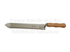 Couteau JERO 28 cm inox courbé, dentelé 2 cotés manche bois