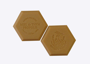 Savon hexagonal  miel de thym / propolis parfum verveine 100 gr