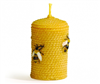 Bougie en cire d'abeille "corde avec abeilles" 80 x 60 mm 125g