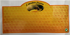 Etiquette personnalisable Alvéoles Jaune Apiculture 95 x 40 - Les 1250