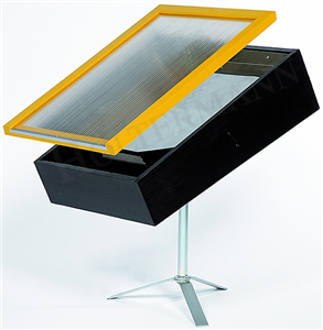 Cérificateur solaire inox et bois 54 X 72 cm AVEC PIED