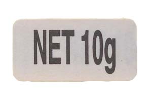 Etiquette mention de poids "NET 10g les 4000