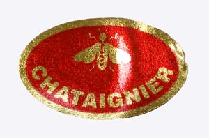 Etiquette ovale d'appellation  "Châtaignier" ,le mille