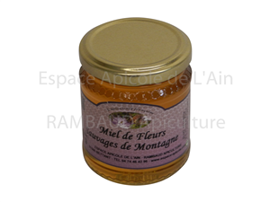 Miel de fleurs sauvages de Montagne pot verre de 250 gr