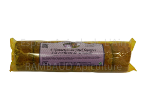 Rouleau 6 nonnettes au miel fourrées confiture de mirabelle - 200 gr