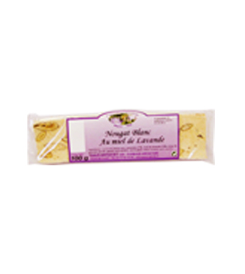 Nougat blanc au miel de lavande - barre de 100 gr