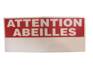 Pancarte rectangulaire éco  "ATTENTION ABEILLES"