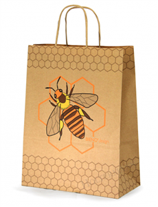 Sac cabas Papier motif "Abeille" petit modèle - Paquet de 10